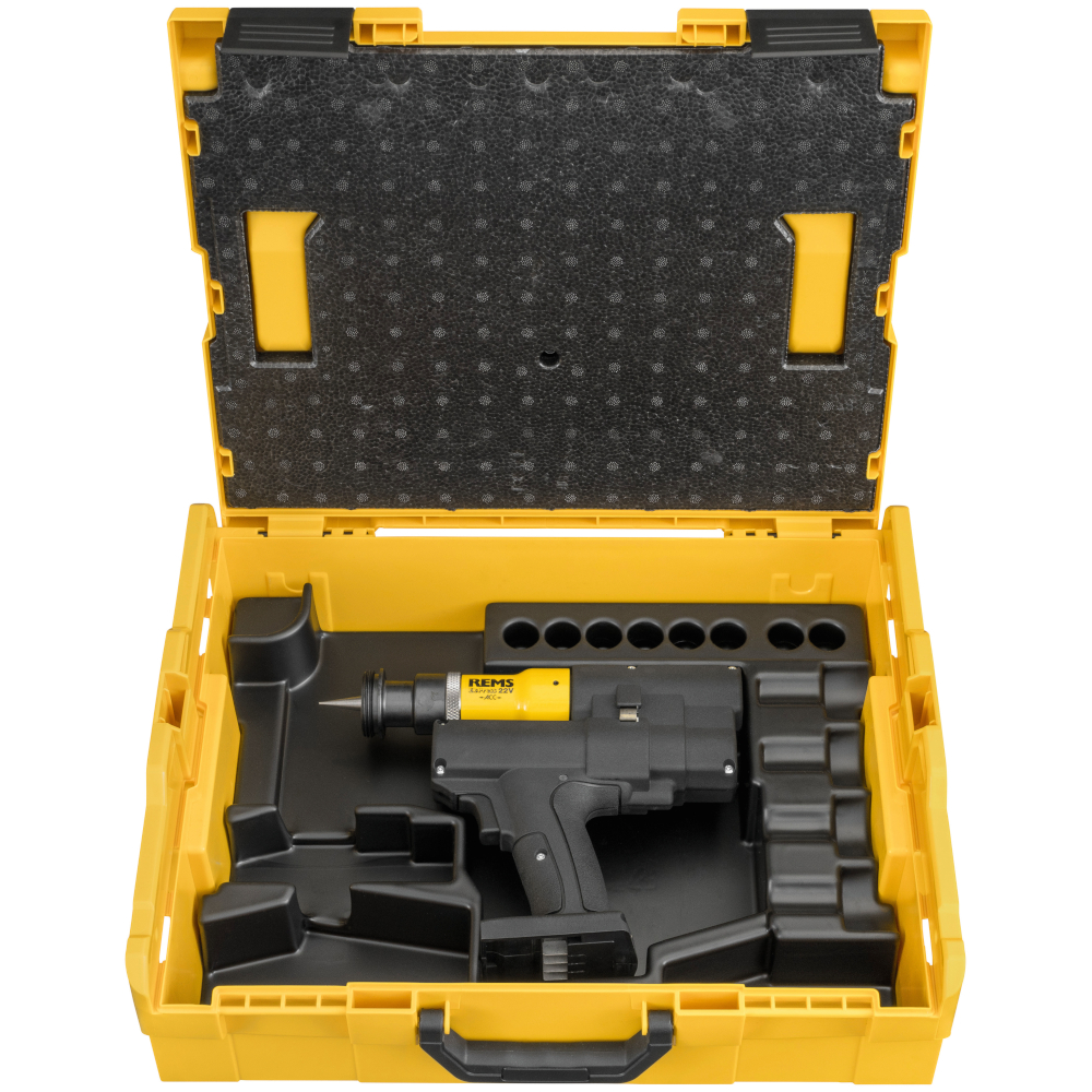 REMS Ex-Press P 22V ACC - Akumulatorowa kielicharka do rur 20 kN - Głowice kielichujące P - do Ø 40 mm - w L-Boxx