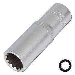 BGS Gear Lock-pipenøkkel - 1/2" feste - dyp fordypning - kromvanadiumstål