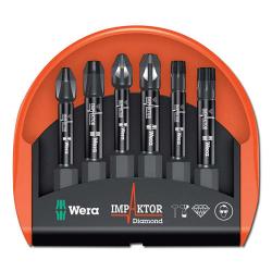 Surtido de puntas impactor - 6 piezas - PH/PZ/TX - diamante - Wera