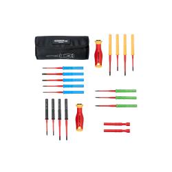 GEDORE punainen VDE-vaihtoter&auml;sarja - 20-osainen - s&auml;hk&ouml;- ja asennust&ouml;ihin