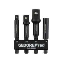 Juego de adaptadores GEDORE red - 4 piezas - para un ajuste flexible del accionamiento (1/4 pulgada, 3/8 pulgada, 1/2 pulgada)