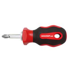 Destornillador GEDORE red 2 en 1 Stubby - Funci&oacute;n 2 en 1 - 1 portapuntas Stubby y 1 punta doble (SL 6 y PH 2) - para trabajar en espacios reducidos