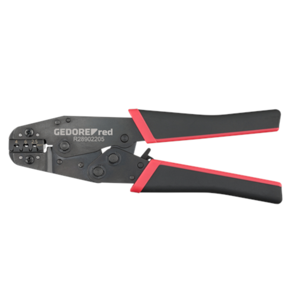 Alicates de crimpado GEDORE red - Longitud total 204 mm - para secciones de 2,5 / 4,0 / 6,0 mm&sup2; - especialmente para conectores MC4&reg;