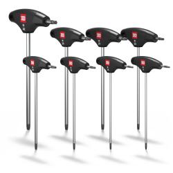 Jeu de tournevis &agrave; poign&eacute;e en T INBUS TORX&reg; - Acier au chrome-vanadium chrom&eacute; mat - avec HybridTouch - Contenu : TX 9 &agrave; TX40 - 8 pi&egrave;ces