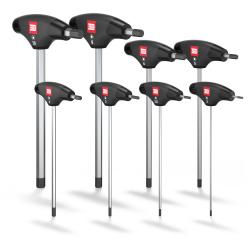TORX&reg; T-h&aring;ndtaks skrutrekkersett - 8 deler - Kromvanadiumst&aring;l, matt forkrommet - 2 til 10 mm - med HybridTouch - for metriske sekskantskruer - Pris per stk.