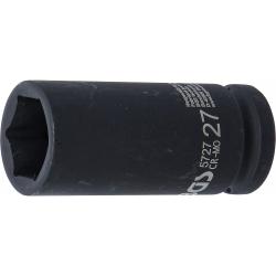 Heavy-duty socket wrench insert – hexagonal – deep – 20 mm (3/4") internal square drive – SW 27 mm