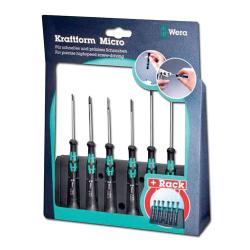 Elektronik skruetrækker sæt 6 dele - T7-T20 Torx Wera