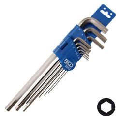 Jeu de clés coudées spéciales à six pans creux - 9 pièces - 1,5-10 mm