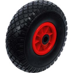 Polyurethane wheel - tubeless and airless tire - red / black - wheel Ã˜ 260 mm - load capacity up to 100 kg