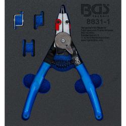Pince à circlips intérieurs et extérieurs - avec 4 paires de pointes - longueur 180 mm