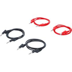 Multimeter-prøveledninger sæt - begge sider med 4 mm stik - længde 100 cm - 4 stykker