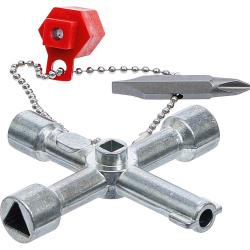 Universal cabinet key - Dimensions 72 x 72 mm - Weight 80 g