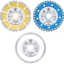 disque diamant set - Ø 115 mm - Épaisseur 7 mm - 3 pcs.