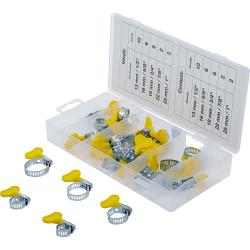 Surtido de abrazaderas de manguera con mango - para mangueras de 1/2 pulgada a 1 pulgada - 26 uds.