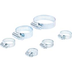 Slangeklemme sortiment - galvaniseret - 6 stk. - til slange Ø 4 til 45 mm - pris pr. Sortiment