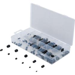 Juego de tornillos prisioneros - acero según DIN 913 - 160 piezas.