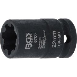 Inserto chiave a tubo speciale - per pinze freno Audi S5 / Q5 - acciaio al cromo-molibdeno - quadro interno