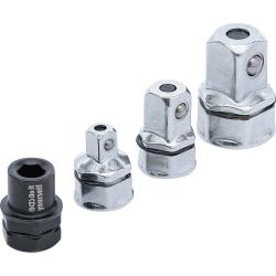 Adapterset voor ratelsleutel - buitenvierkant en inbus 6,3 tot 12,5 mm - 4-delig