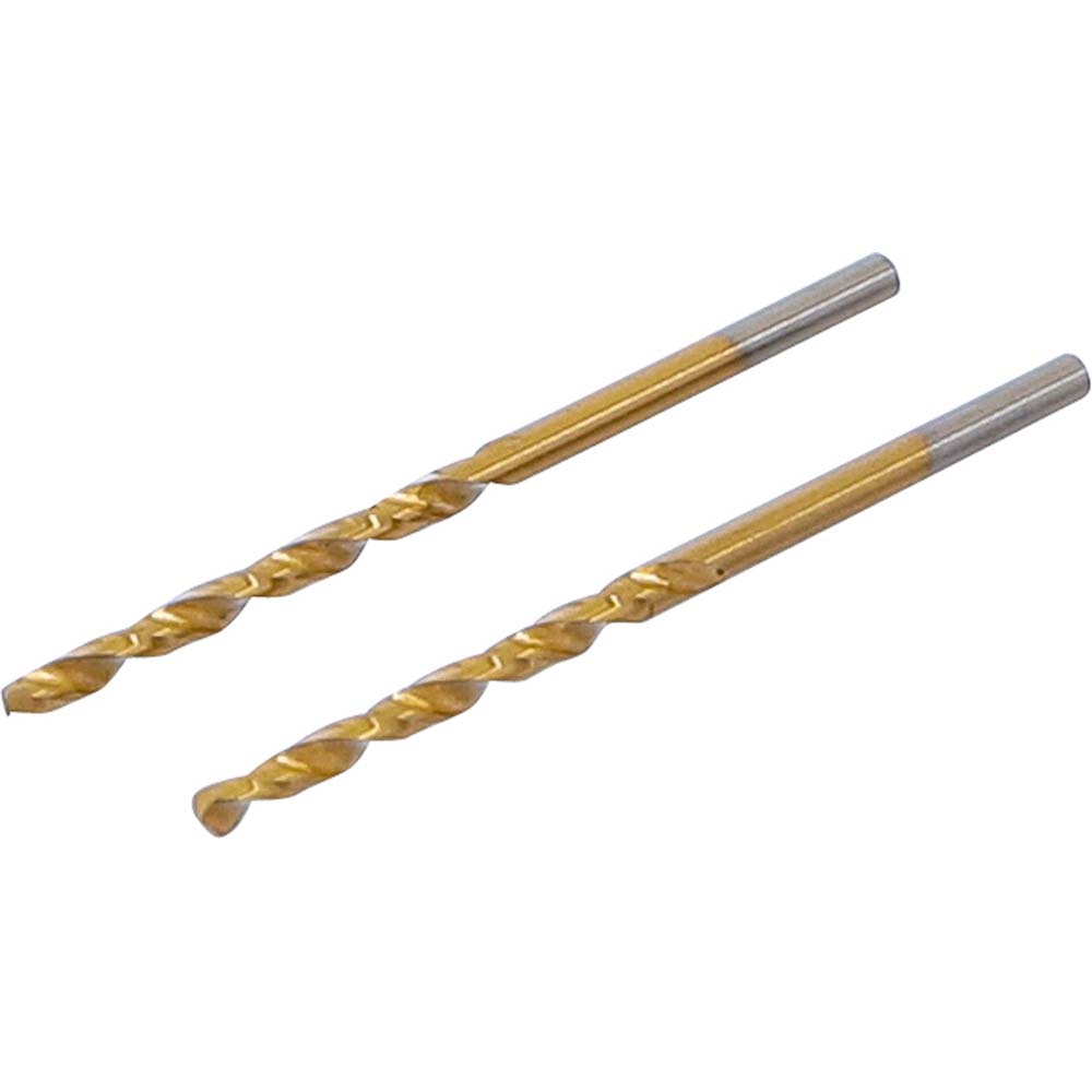 Spiraalboren - materiaal HSS-G, titanium-genitreerd - diameter 1,5 of 2,5 mm - 2-delig.