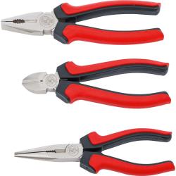 Set of pliers - 1x combination pliers, 1x Swedish side cutter, 1x telephone pliers