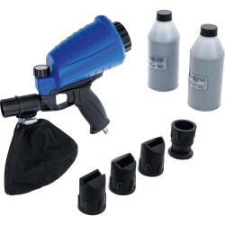 Pistolet de sablage à air comprimé - sac de récupération, matériau à sabler et 4 embouts inclus