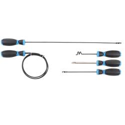 Jeu d'outils de pose de câbles - 5 pièces - acier au chrome-vanadium - longueur de poignée 98 mm - -