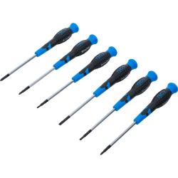 Precision screwdriver set - 6 pieces - chrome vanadium steel - 2-component handle - blade length 75 mm