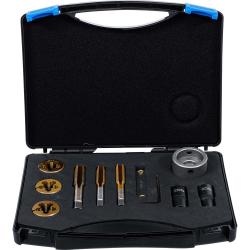 Jeu de tarauds et de fili&egrave;res - pour &eacute;crous de roue et boulons - 12 pi&egrave;ces.