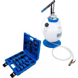 Påfyllningsanordning för växellådsolja - med handpump - med 8 adaptrar - behållarkapacitet 7 l