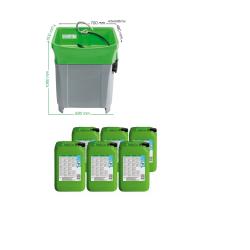 GT COMPACT - Pinselwaschtisch - Start-Up-Paket mit 6 Kanistern &aacute; 20 Liter Bio-Circle L EVO Reiniger - Reinigerbasis w&auml;ssrig-alkalisch