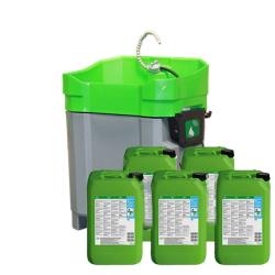 GT COMPACT - Lavabo con cepillo - Paquete de puesta en marcha que incluye 5 x 20 litros L EVO limpiador universal con microorganismos