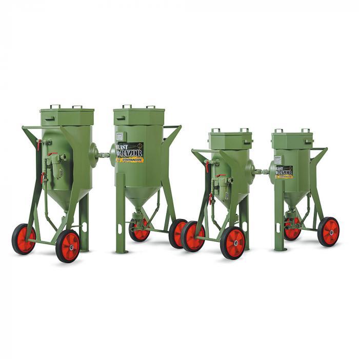 Equipo de chorro de arena sin mando a distancia BlastRazor Z-25 y Z-50 - Volumen de 25 a 50 litros - Presión de trabajo 10 bar