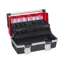 Professionele gereedschapskist McPlus Alu C 18 - Buitenafmetingen (B x D x H) 470 x 250 x 215 mm - Kleur rood/zwart