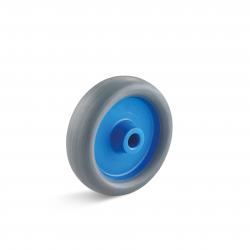 Roue en caoutchouc thermoplastique pour roulettes pivotantes - à moyeu lisse - Ø de la roue 100 mm - Largeur de la roue 30 mm - capacité de charge 80 kg