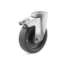 K&auml;&auml;nt&ouml;py&ouml;r&auml; kaksoisjarrulla - ruostumatonta ter&auml;st&auml; - pulttirei&auml;ll&auml; - py&ouml;r&auml;n halkaisija 150 mm - hinta per kappale