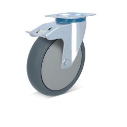 Standard Lenkrolle - mit Doppelstopp - Thermoplastrad - Rad-&Oslash; 200 mm - Gesamtbauh&ouml;he 235 mm - Kugellager