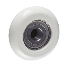 Galet de roulement pour porte sectionnelle - galet en polyamide - avec roulement à billes - Ø du galet 46 mm - capacité de charge 60kg