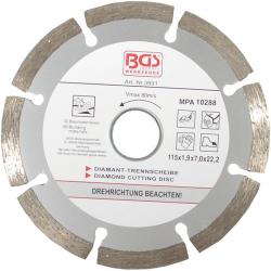 Kapskiva "BGS" - segmenterad kant - för torrkapning - olika utföranden