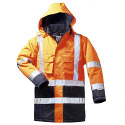 Parka med høj synlighed "Luis" - størrelse XS til XXXL - fluorescerende orange - EN ISO 20471 Klasse 3 - EN 343 - 100% PES - åndbar PU-belægning - vind- og vandtæt
