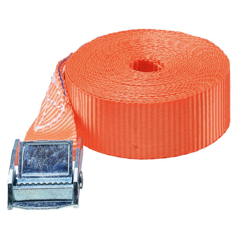 Sjorband met klemgesp - 1-delig - 25 mm - oranje TECTOR® - 3 tot 5 m  - prijs per stuk