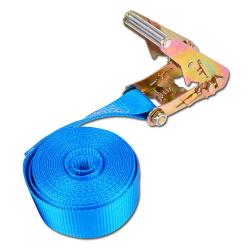 Spanband - met ratel - uit één stuk - breedte 50 mm - 1500 daN - lengte 0,50 tot 10,00 m - kleur blauw en geel