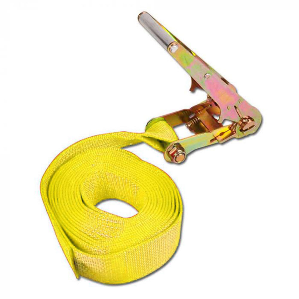 Spanband - uit één stuk - met ratel - breedte 75 mm - 5000 daN - lengte 0,50 tot 10,00 m - rood en geel