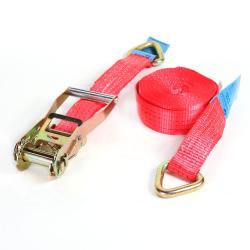 Cinghia Di Fissaggio Con Cricchetto LOADCARE – 5 Tonnellate, 8 Metri, Rossa, Con Ganci, Per Rimorchio E Trasporto