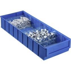 Caja industrial ProfiPlus ShelfBox 500B - Dimensiones exteriores (An x Pr x Al) 183 x 500 x 81 mm - Color azul y rojo