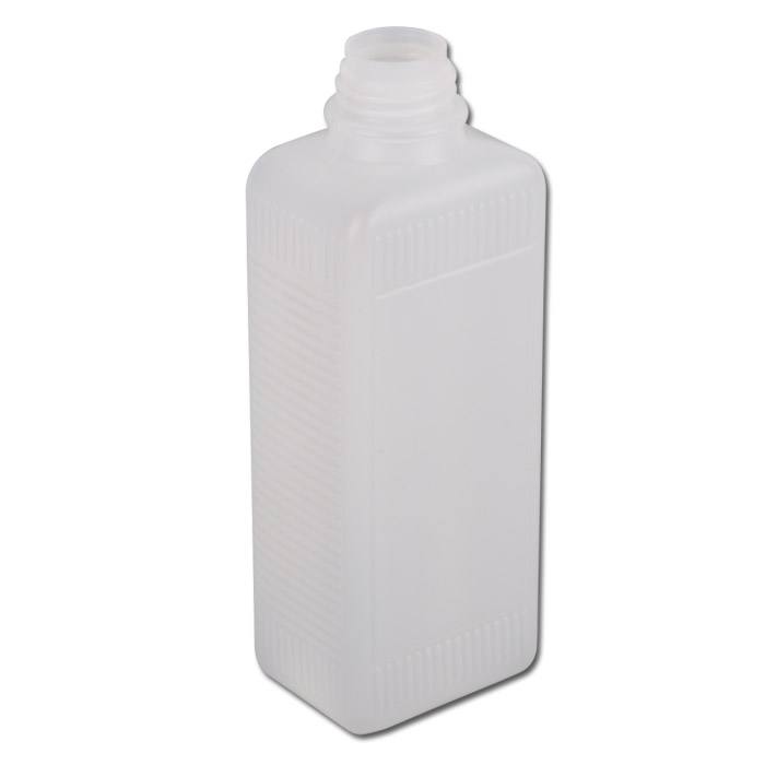 Flessen met smalle hals serie 310 HDPE - naturel - vierkant zonder sluiting.