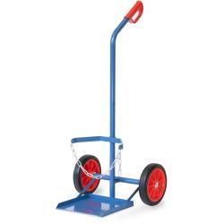 Chariot &agrave; bouteille en acier - pour 1 bouteille de gaz propane de 11 kg (&Oslash; 300 mm) ou de 33 kg (&Oslash; 318 mm) - roues &agrave; bandage en caoutchouc plein