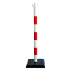 Stojak na łańcuch - CATU AL-323 - czerwony / biały - wymiary 70 x 280 x 280 mm - z betonową podstawą i jednoczęściową rurą