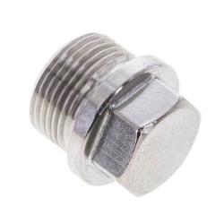 Verschlussstopfen - Edelstahl V4A - mit Au&szlig;ensechskant - Gewinde G 3/4" - PN 40
