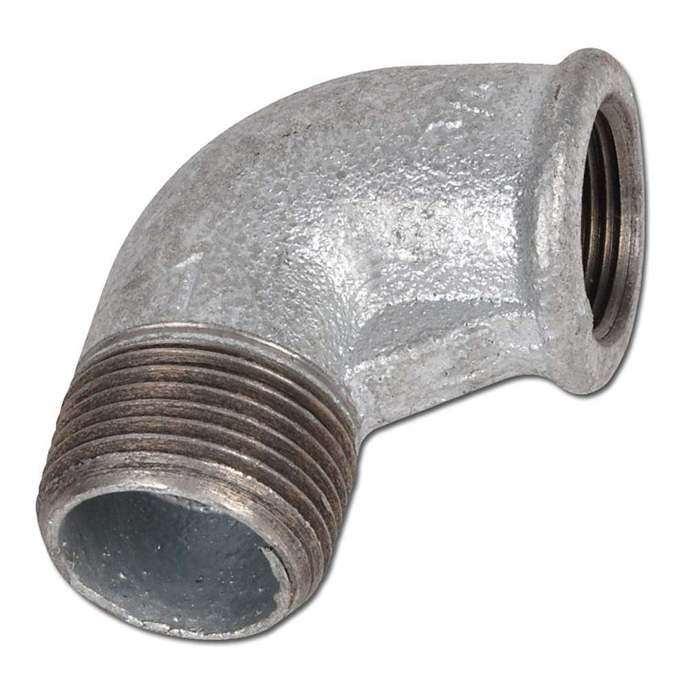 Codo 90° - Tipo 92/A4 - Fundición maleable negro/galvanizado - reductor - con. AG y IG - Rp 3/8" a R 1 1/4" - PN 25