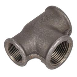 Pieza en T - tipo 130/B1 - hierro maleable negro/galvanizado - reductora - 3 con. IG Rp 1/2" a Rp 2 1/2" - PN 25